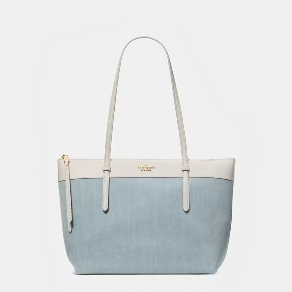 ♠️Kate Spade New York All Day Denim Medium Top Zip Tote Bag, Blue NEW NWT